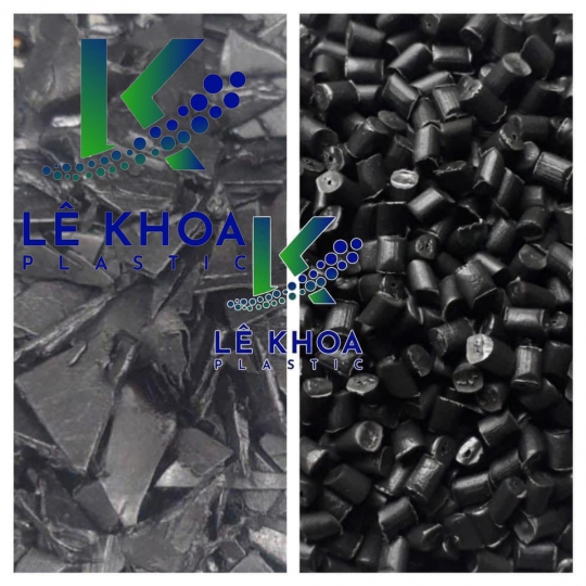 Hạt và miểng nhựa HDPE màu đen