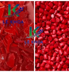 Hạt và miểng nhựa HDPE màu đỏ