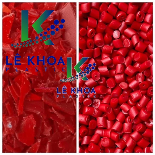 Hạt và miểng nhựa HDPE màu đỏ